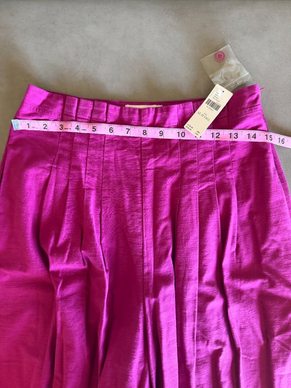 Anthropologie Maeve Pink Curved Poplin Pull-On Pants Size 10 Tall - Picture 2 of 5